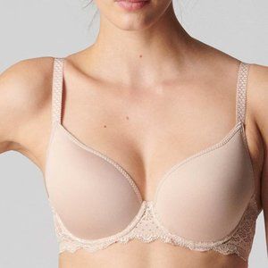 Simone Pérèle Caresse 3D Plunge Bra SIZE 30D in Peau Rose